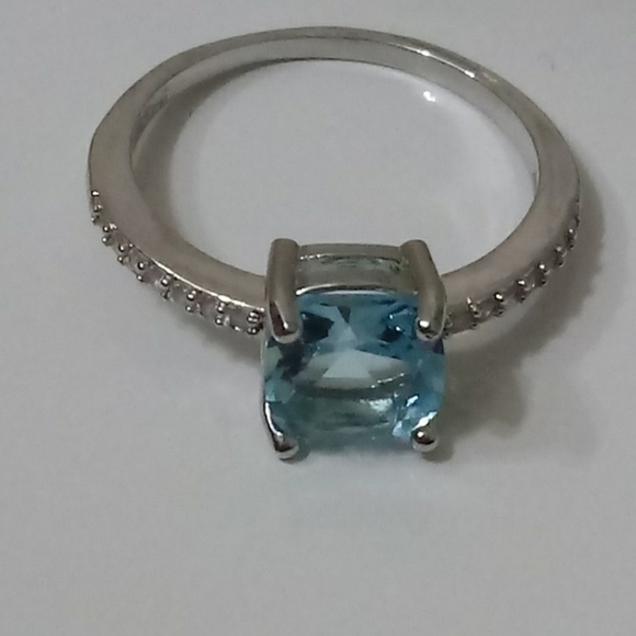 Aquamarine .925 Sterling Silver Ring - Picture 5 of 5
